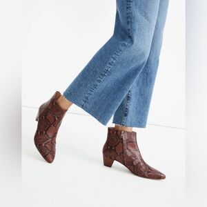 Madewell Bea Boot in Snake Embossed Leather Size 7